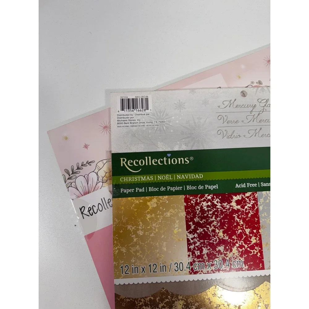 lot Recollections 12x12 Paper Pad Bundle Magical Thinking & Christmas Merc Glass